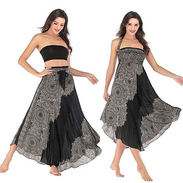 RWEUOQ Sommerrock Bohème Bedruckter Rock Asymmetrischer günstig online kaufen