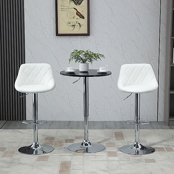 HOMCOM Runder Bartisch Höhenverstellbar Drehtisch Stahl Schwarz Ø61x70-97cm günstig online kaufen