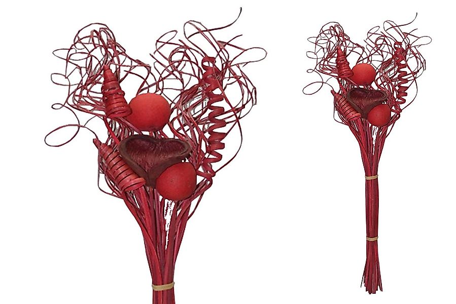 Trockenblume Grabstrauß BOHO Style Smart Curly rot 66cm Exoten Grabdeko, fi günstig online kaufen