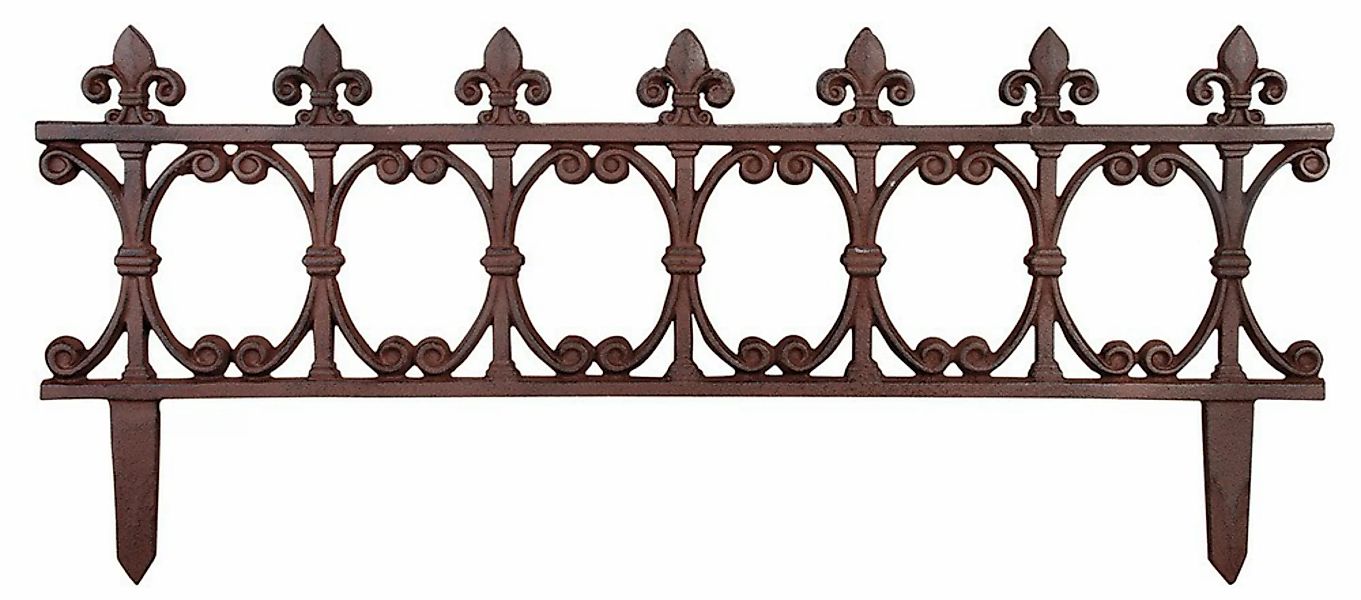Beetzaun Beeteinfassung Gusseisen Antik-Braun 82x36cm Beetumrandung Ziergit günstig online kaufen