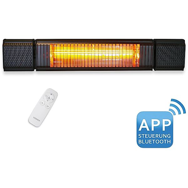 Vasner Heizstrahler "Bluetooth, schwarz, Appino BEATZZ" 2.000 W Wand / Deck günstig online kaufen