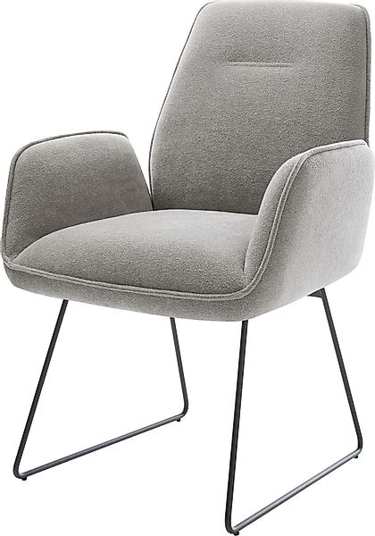 DELIFE Polsterstuhl Zoa-Flex, Kufengestell Schwarz Strukturstoff günstig online kaufen