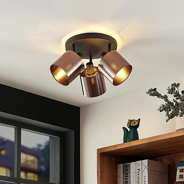 Lindby Joudy Deckenlampe, 3-flammig, bronze dunkel günstig online kaufen