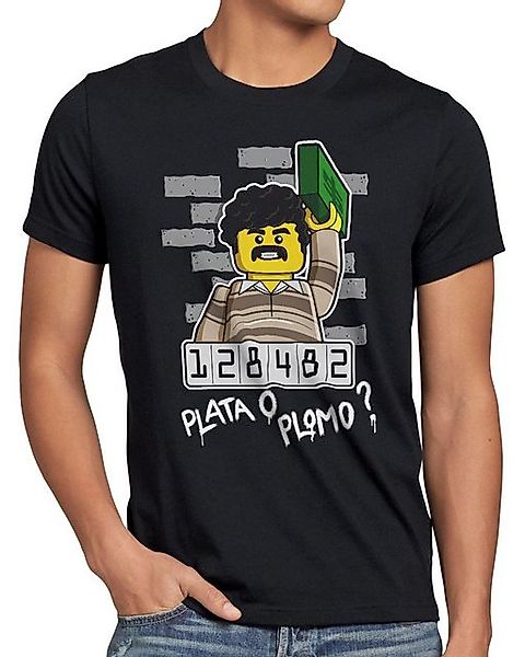 style3 T-Shirt Pablo Escobar Plata o Plomo kokain klemmbaustein günstig online kaufen