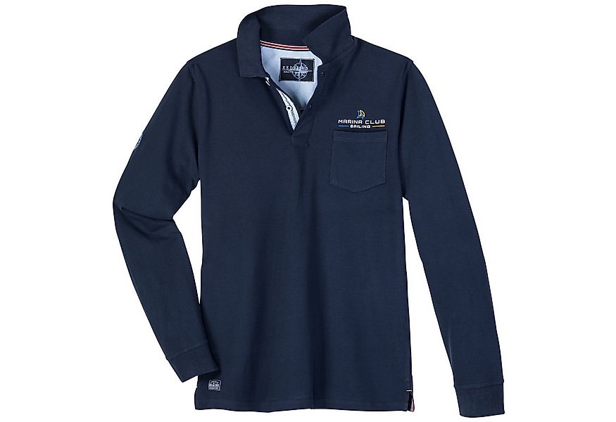redfield Langarm-Poloshirt Redfield Übergrößen Langarm-Poloshirt navy marit günstig online kaufen