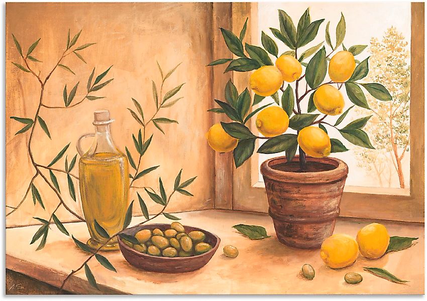 Artland Wandbild "Oliven und Zitronen" Arrangements 1 Stk. tlg. als Alubild günstig online kaufen