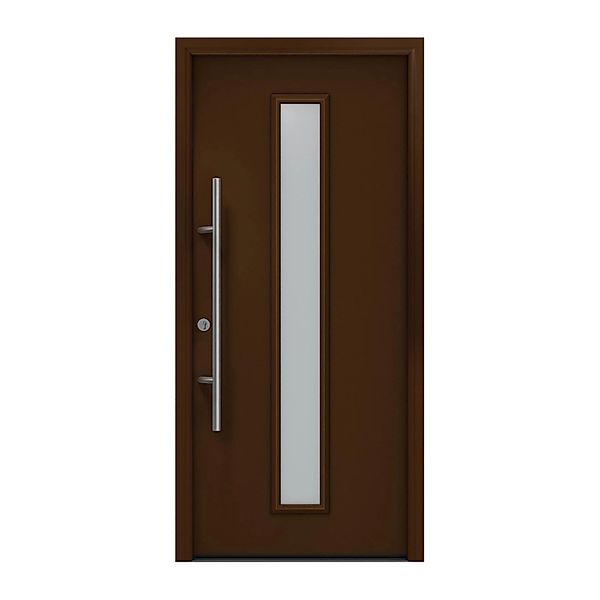 EcoStar Haustür Isopro Secur IPS 020S Terrabraun 110 cm x 210 cm DIN L günstig online kaufen