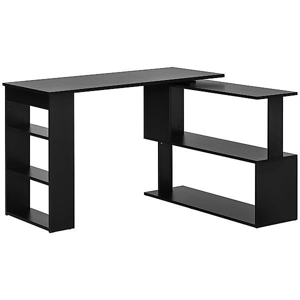 HOMCOM Eck-Schreibtisch mit 5 Regalen, Eck-Computer-Schreibtisch aus Holz f günstig online kaufen