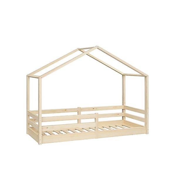 Bellabino Hausbett Abia (90x200 cm natur), bodentiefes Kinderbett, Kiefer günstig online kaufen