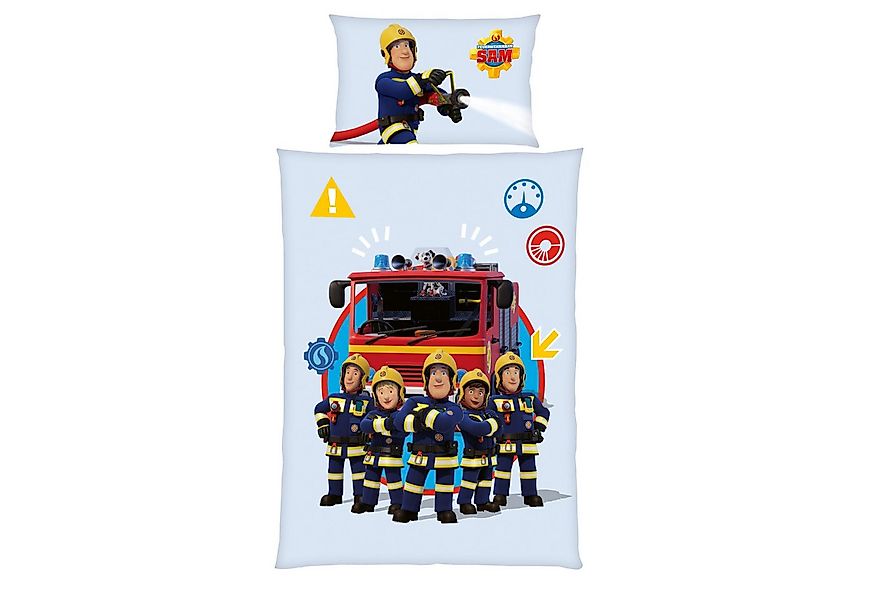 MTOnlinehandel Kinderbettwäsche Feuerwehrmann Sam, 100x135 + 40x60 cm, Feue günstig online kaufen