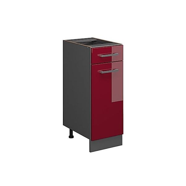 Vicco Küchenunterschrank R-Line Bordeaux Hochglanz/Anthrazit 30 cm ohne Arb günstig online kaufen