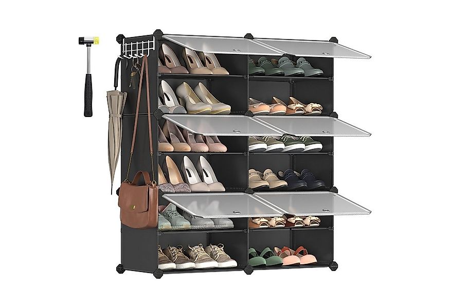 SONGMICS Schuhregal Schuhregal, Schuhschrank, 4/6/8/10/12/16 Fächern mit Tü günstig online kaufen