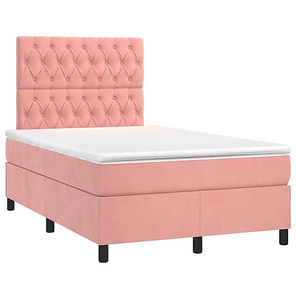vidaXL Boxspringbett mit Matratze Rosa 120x190 cm Samt 3270018 günstig online kaufen