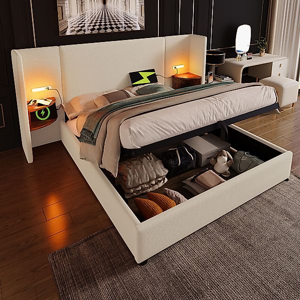Ulife Polsterbett Doppelbett Stauraumbett Hydraulisches Funktionsbett günstig online kaufen