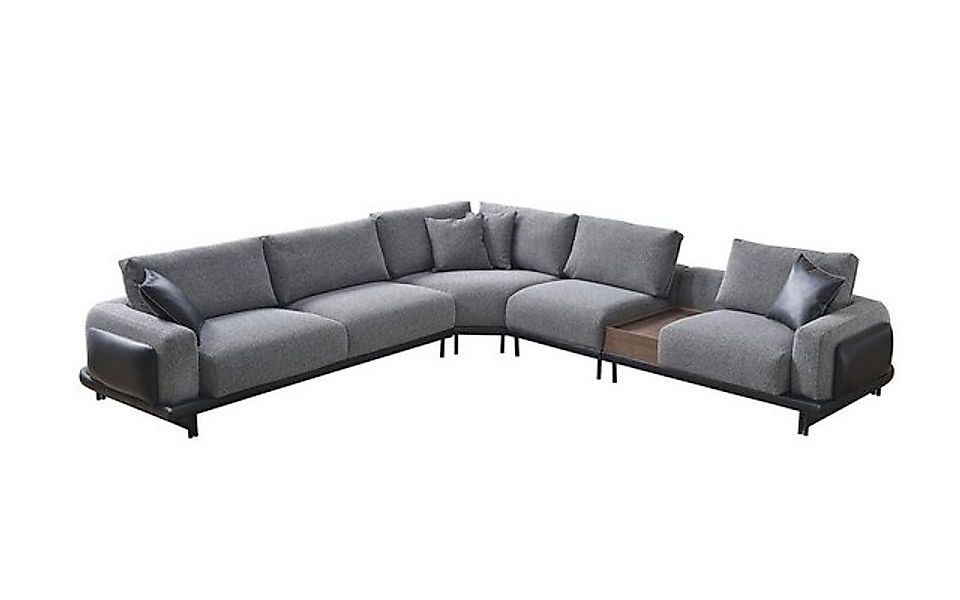 Xlmoebel Ecksofa Modernes graues Ecksofa mit L-Form aus luxuriösem Textil f günstig online kaufen