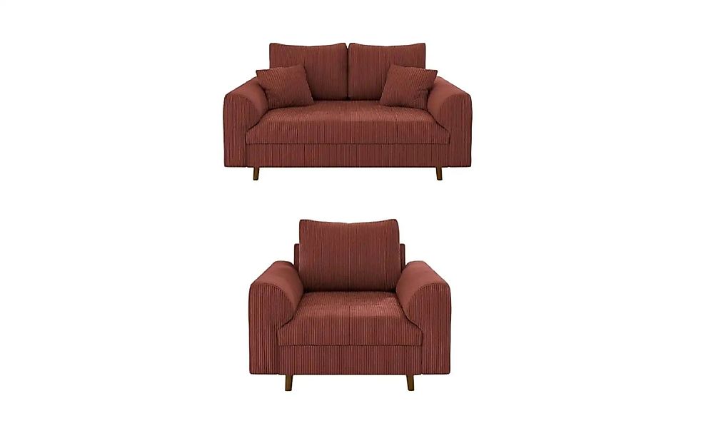 Polstergarnitur 2+1  Maya ¦ rot ¦ Maße (cm): B: 150 H: 81 Polstermöbel > So günstig online kaufen