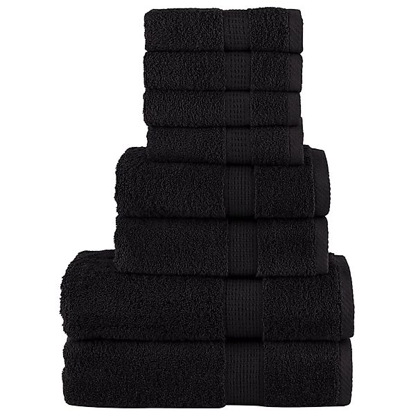 vidaXL 8 Tlg Premium-Handtuch-Set Schwarz 600 g/m2 100% Baumwolle günstig online kaufen