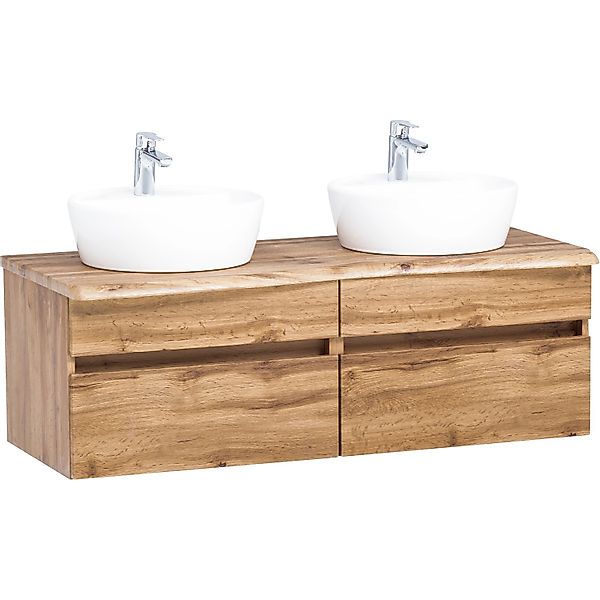 Held Möbel Doppelwaschtisch Trient 121 cm Eiche Natur mit Softclose günstig online kaufen