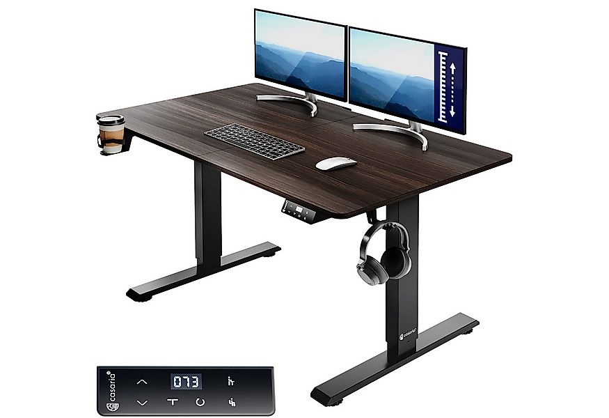 Casaria Schreibtisch, Elektrisch LCD- Display 73-118cm Stahlgestell Zubehör günstig online kaufen
