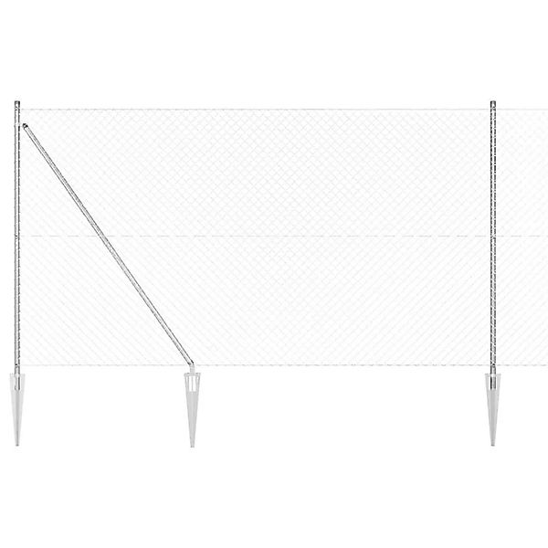 vidaXL Zaunpfosten Silber 10 x 1,6 m 40 x 40 mm Maschen Stahl 3351209 günstig online kaufen