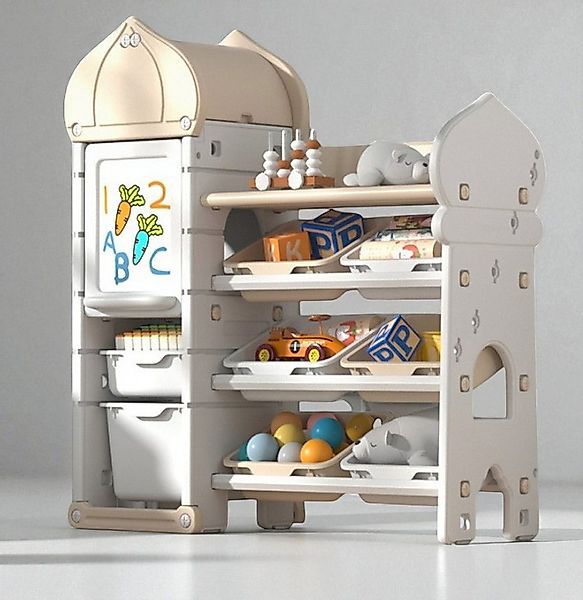 habeig Kinderregal Zwiebelturm Spielzeugregal 10 Aufbewahrungsboxen Klappfa günstig online kaufen