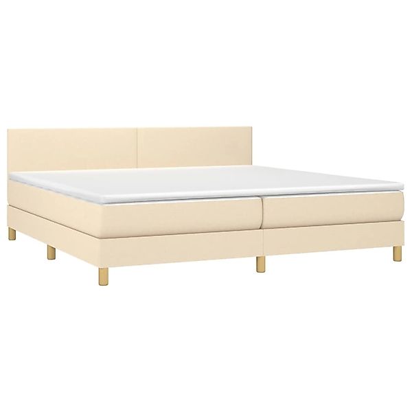 vidaXL Boxspringbett mit Matratze & LED Creme 200x200 cm Stoff 3133586 günstig online kaufen