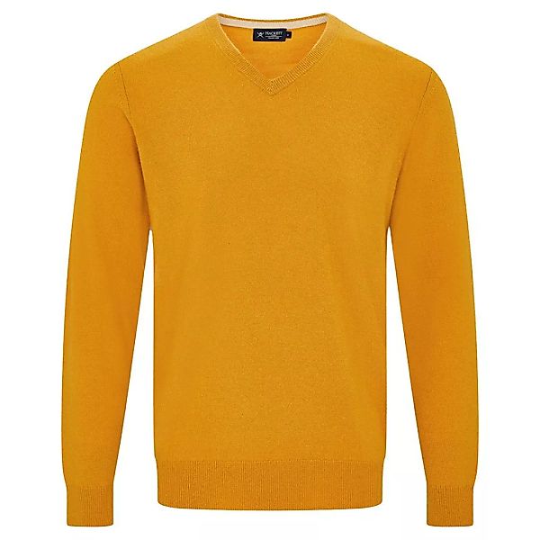 Hackett Wool Cash Mix V-ausschnitt Sweater 2XL Mustard günstig online kaufen