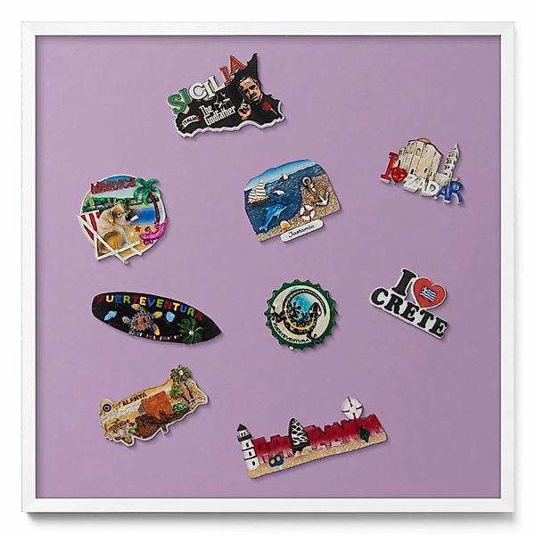 Tulup Magnettafel Magnetboard Gerahmt für Urlaubsmagnete Pastellviolett 50x günstig online kaufen