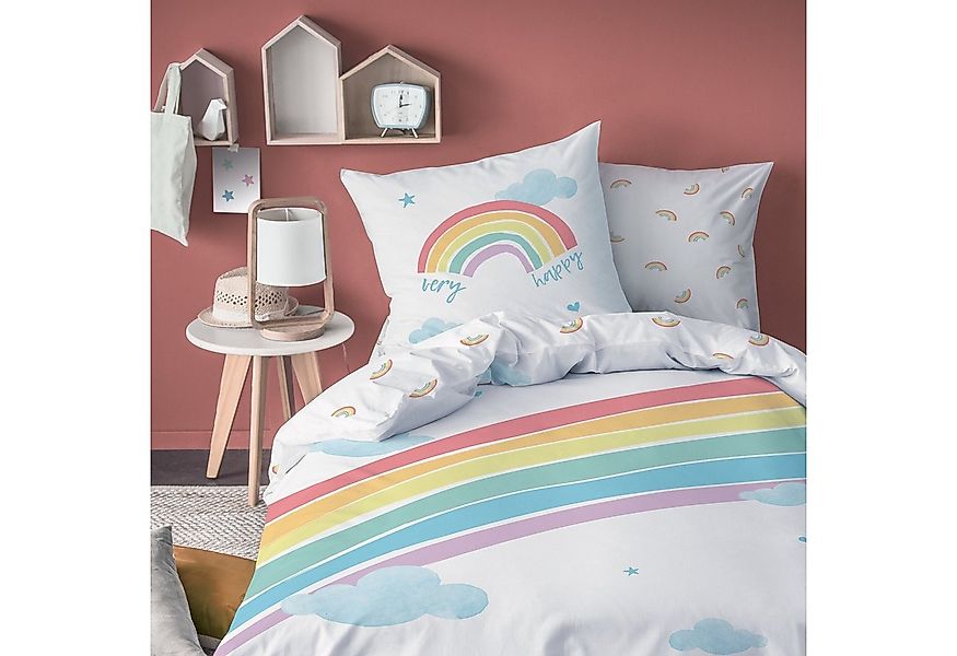 MTOnlinehandel Bettwäsche Regenbogen 135x200 + 80x80 cm, 100 % Baumwolle, B günstig online kaufen