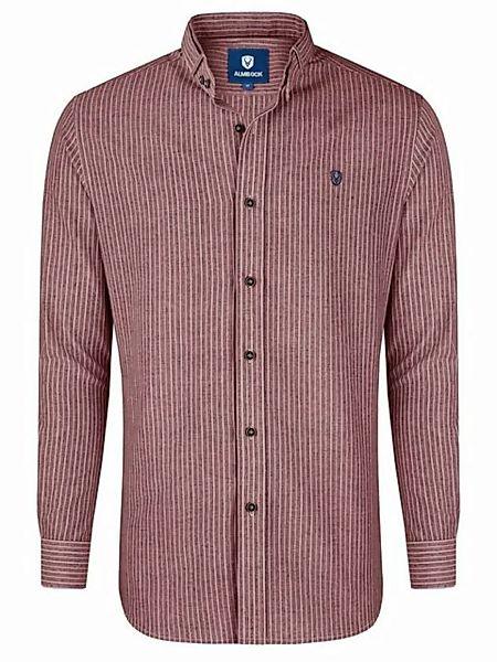 Almbock Trachtenhemd Herrenhemd Florian rot-weiß-gestreift günstig online kaufen