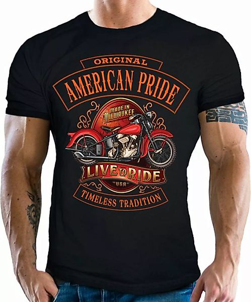 GASOLINE BANDIT® T-Shirt für Motorradfahrer und Biker: American Pride - Liv günstig online kaufen