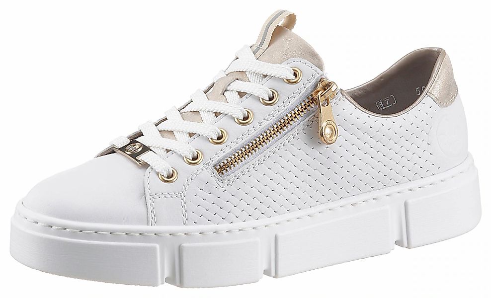 Rieker Plateausneaker mit goldfarbenen Details, Freizeitschuh, günstig online kaufen