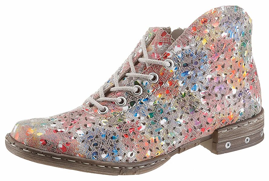 Rieker Schnürboots, Blockabsatz, Schnürschuh, Stiefelette mit günstig online kaufen