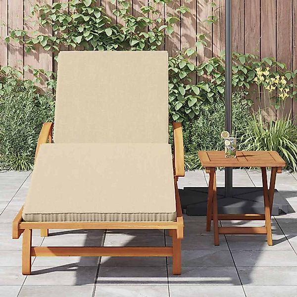 vidaXL Gartenliege Sonnenliege mit Kissen Beige günstig online kaufen