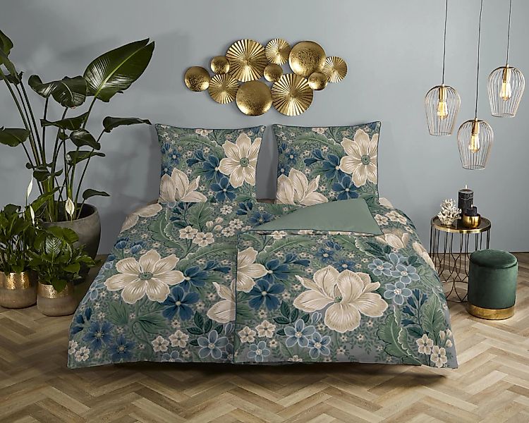 Descanso Wendebettwäsche "Alessia" 3 Stk. Satin, Reißverschluss, Paspel, Bi günstig online kaufen