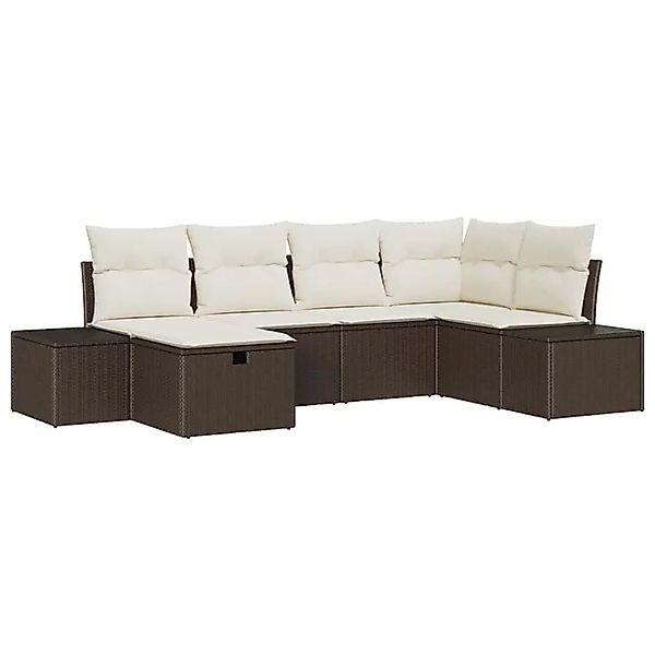 vidaXL Sofa Set mit Kissen 6-Tlg Poly-Rattan 3360709 günstig online kaufen