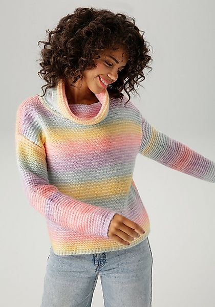 Aniston CASUAL Strickpullover aus regenbogenfarbenem Space-Garn günstig online kaufen