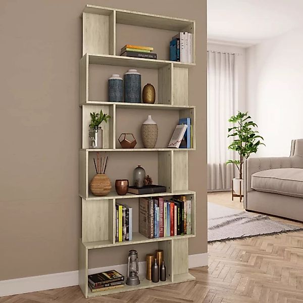 Bücherregal/raumteiler Sonoma-eiche 80ã24ã192 Cm Spanplatte günstig online kaufen