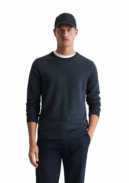 Marc OPolo Rundhalspullover "aus Bio-Baumwoll-Piqué" günstig online kaufen