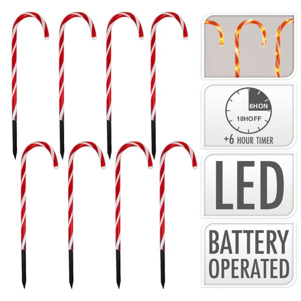 ToCi LED-Lichterkette Gartenstecker LED Zuckerstangen Weihnachts günstig online kaufen