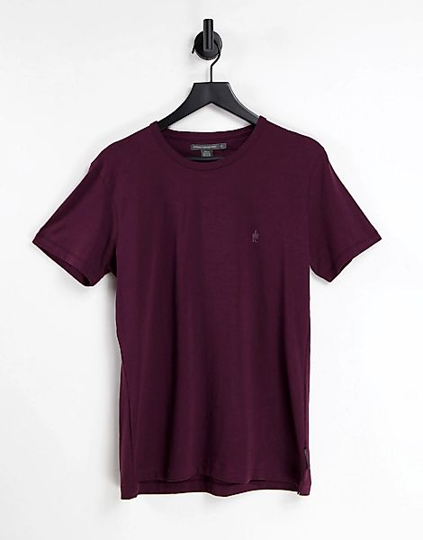 French Connection – T-Shirt mit Rundhalsausschnitt in Chateux-Rot-Grau günstig online kaufen