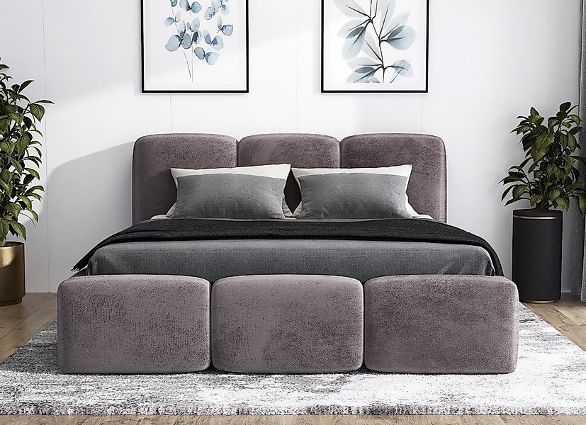 A&J MöbelLand GmbH Polsterbett STAR-OM mit Bettkasten und Lattenrost (Bett günstig online kaufen