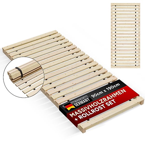 Rollrost Lattenrost inkl. Auflagerrahmen 90x190 cm günstig online kaufen