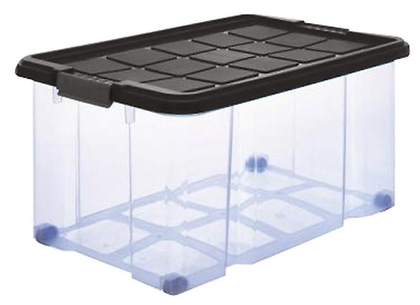Aufbewahrungsbox mit Deckel auf Rollen groß ca. 55 Liter ca. 61 x 40 x 34 c günstig online kaufen