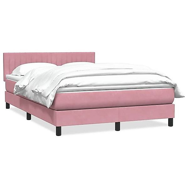 vidaXL Boxspringbett, Boxspringbett mit Matratze Rosa 140x210 cm Samt günstig online kaufen