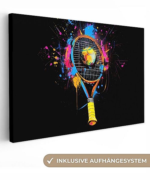 OneMillionCanvasses® Leinwandbild Graffiti - Sport - Tennis - Rakete - Ball günstig online kaufen