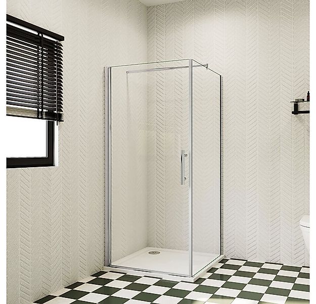 duschspa Eckdusche 195cm ESG Nano Glas Drehtür + Seitenwand Duschkabine Eck günstig online kaufen