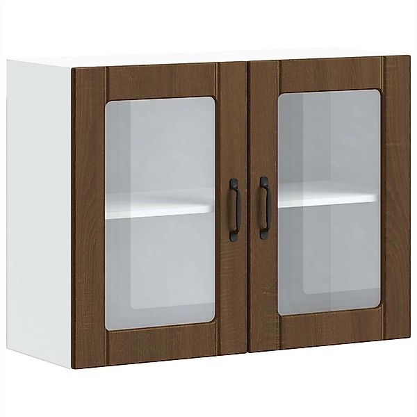 vidaXL Küchen-Hängeschrank mit Glastür Lucca Braun Eichen-Optik 853854 günstig online kaufen