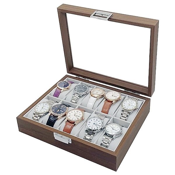 mixed24 Schmuckkasten Holz Uhrenkoffer für 10 günstig online kaufen