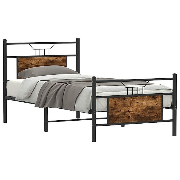 vidaXL Bett Bettgestell ohne Matratze Räuchereiche günstig online kaufen